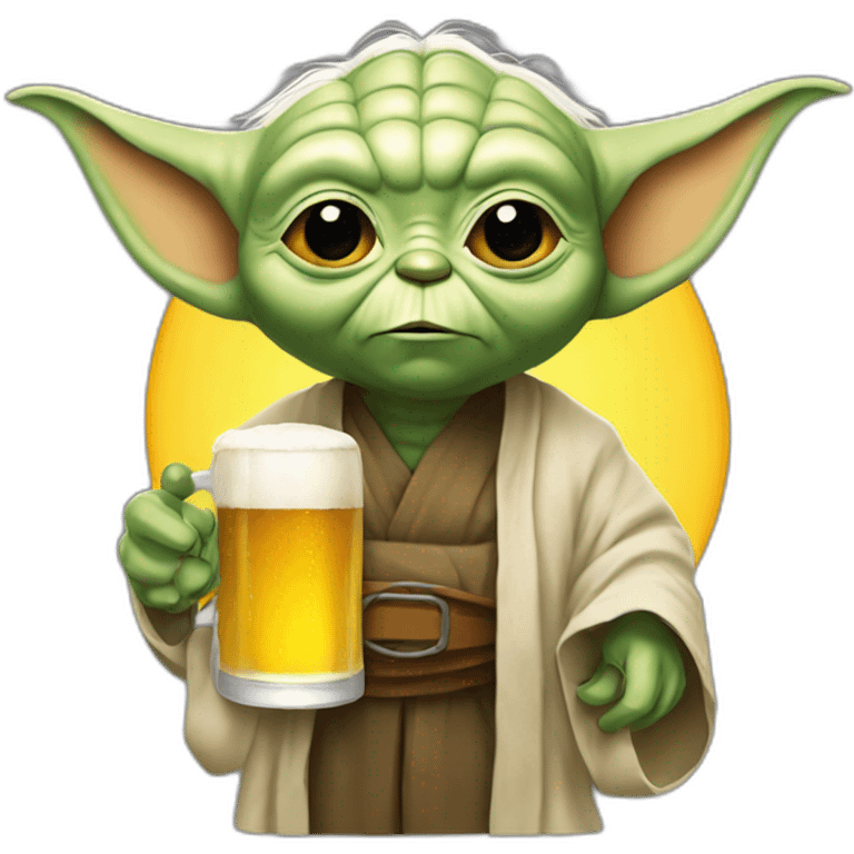 Yoda with beer emoji