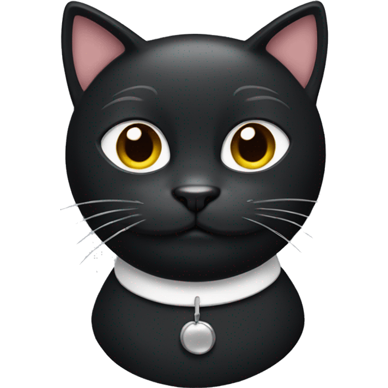 Black cat with white mustache emoji