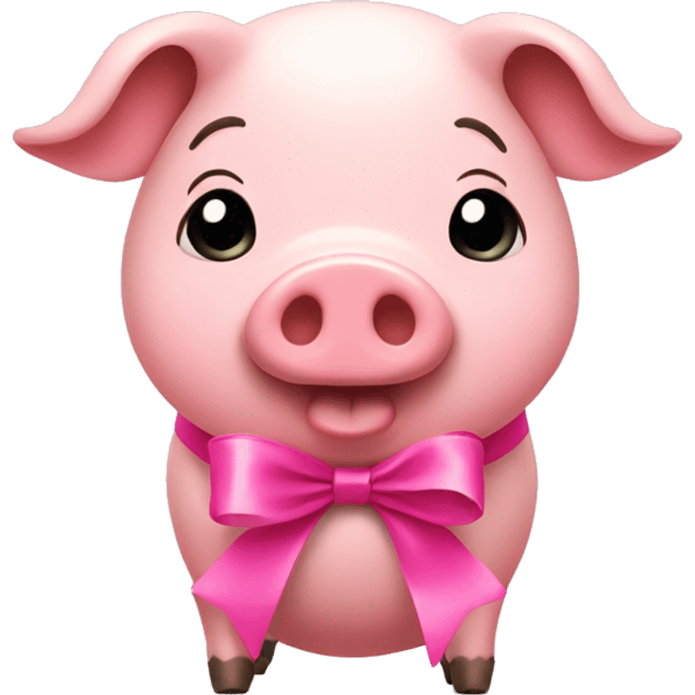 Pig and pink ribbon emoji