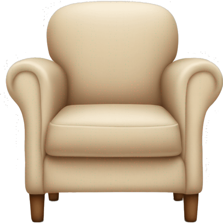 Simple Beige Armchair with blanket and open book on it emoji