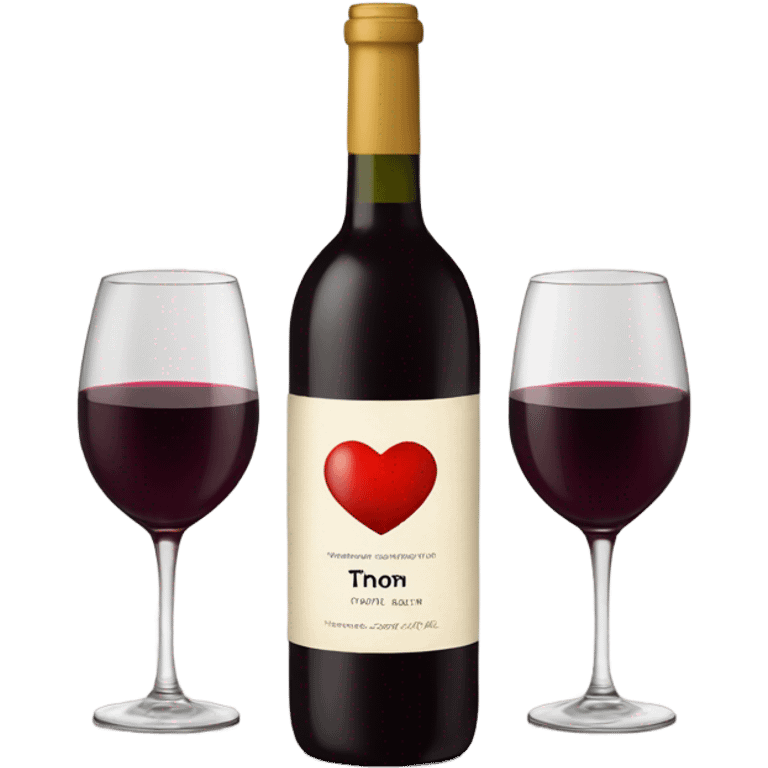 Wine with heart label emoji