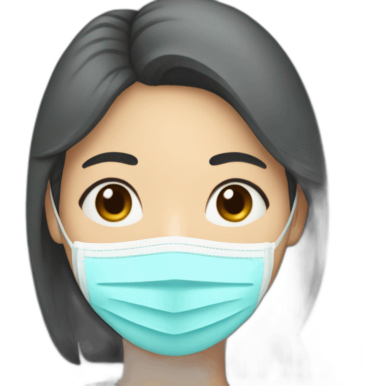 Asian Woman with N95 Mask emoji