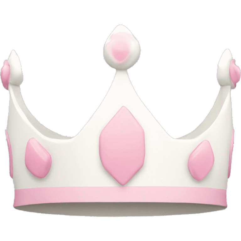 White and pastel pink crown emoji