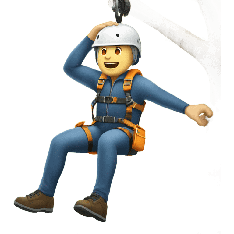 white man zip lining emoji