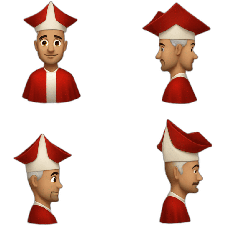 stanley tucci as a religious cardinal hat emoji