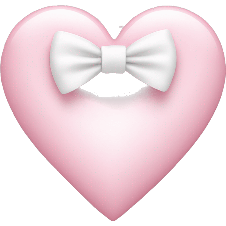 Pastel pink heart with white bow emoji