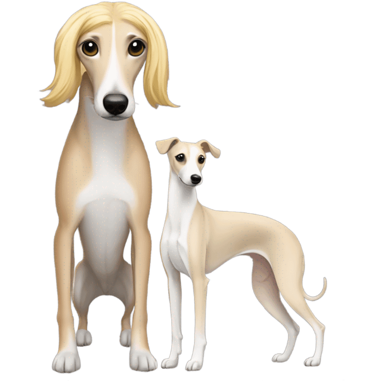 Whippet and a girl with blonde hair  emoji