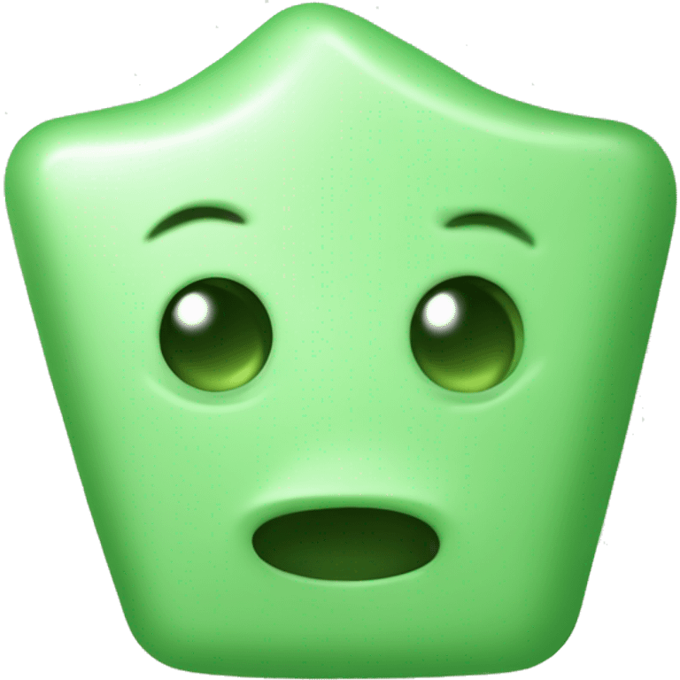 I want you to draw a light green soap, it's a triangular shape overall, but it looks like a muzzle, so it's rounded at the top. emoji