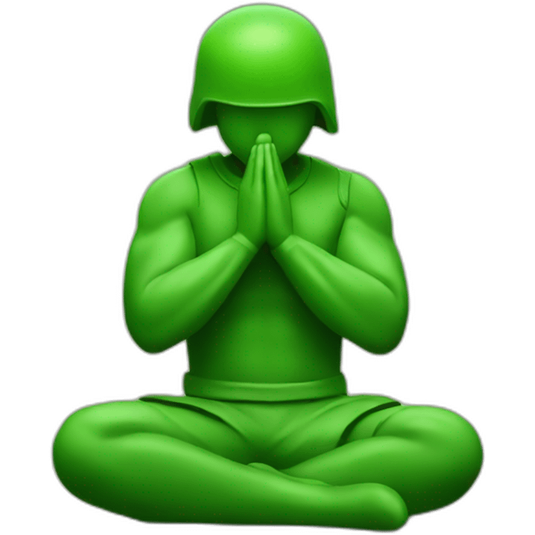 green army man praying emoji