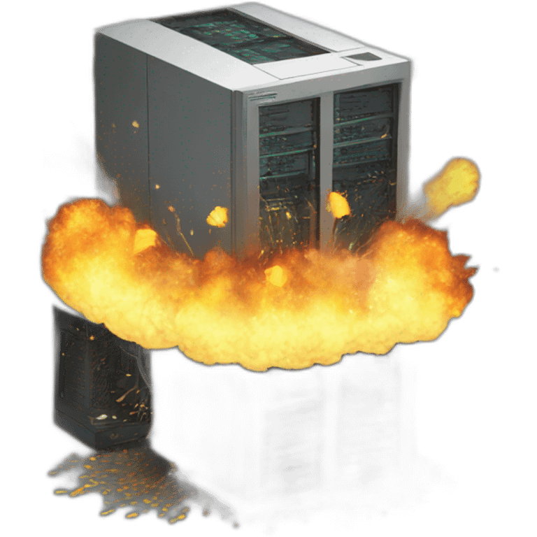 computer server exploding emoji