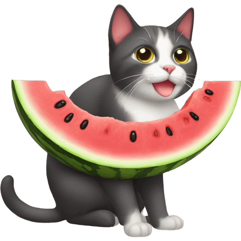 Watermelon cat emoji