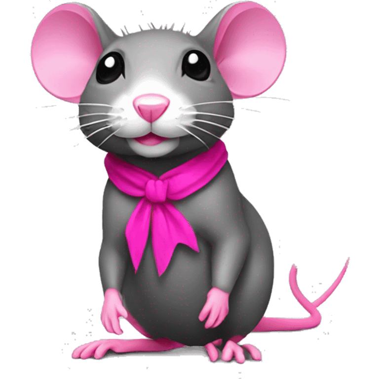 Rat wearing hot pink heals emoji