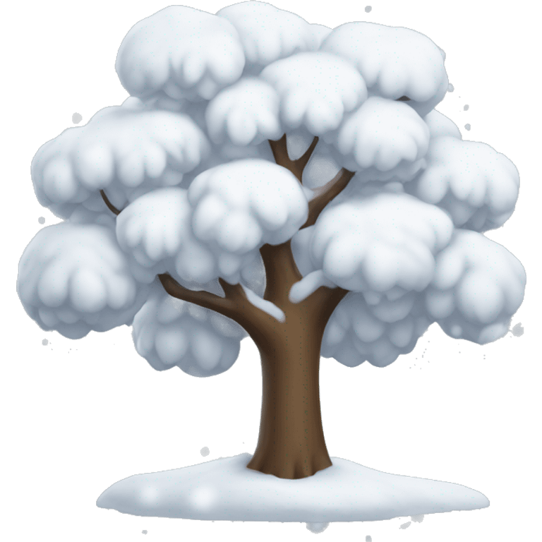 white snow tree emoji