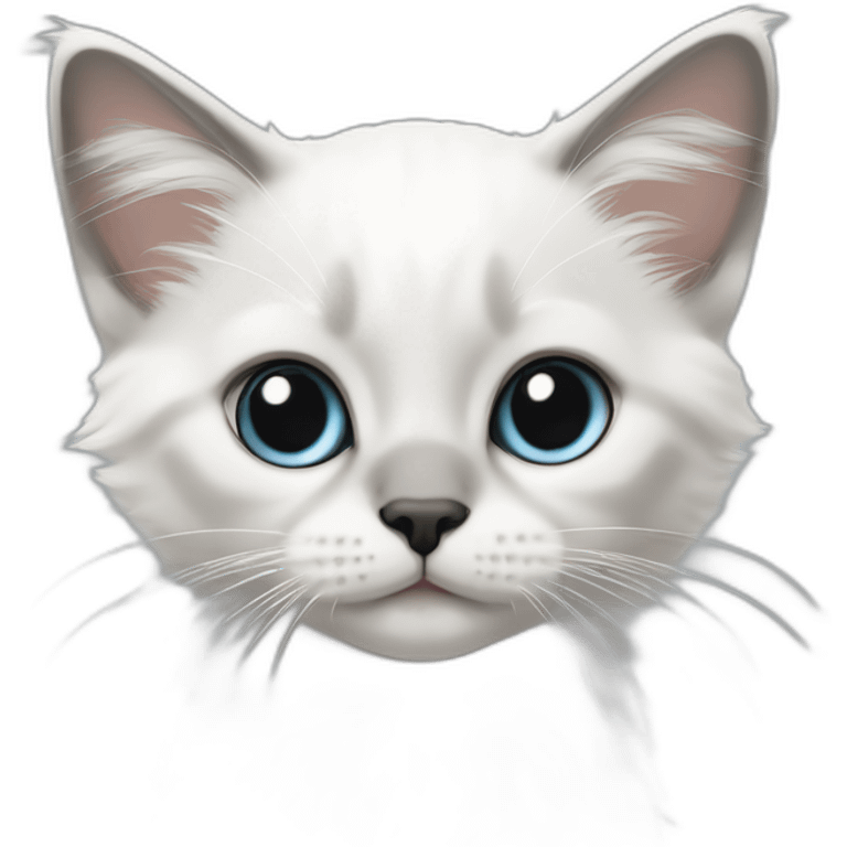 white ragdoll kitten with with darker ear tips emoji