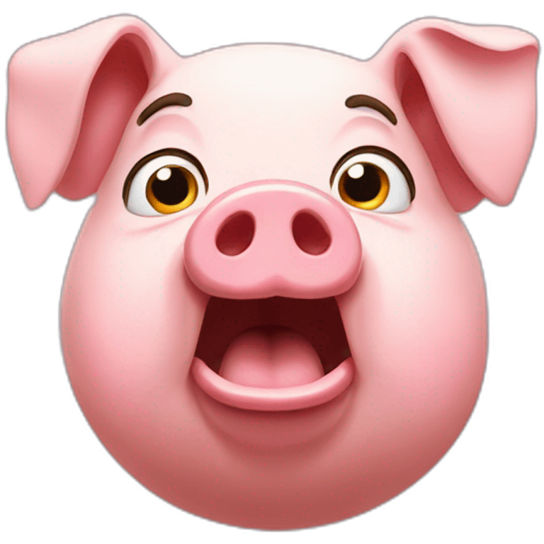 Shocked pig emoji