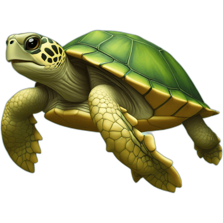 Tortue sur une planète emoji