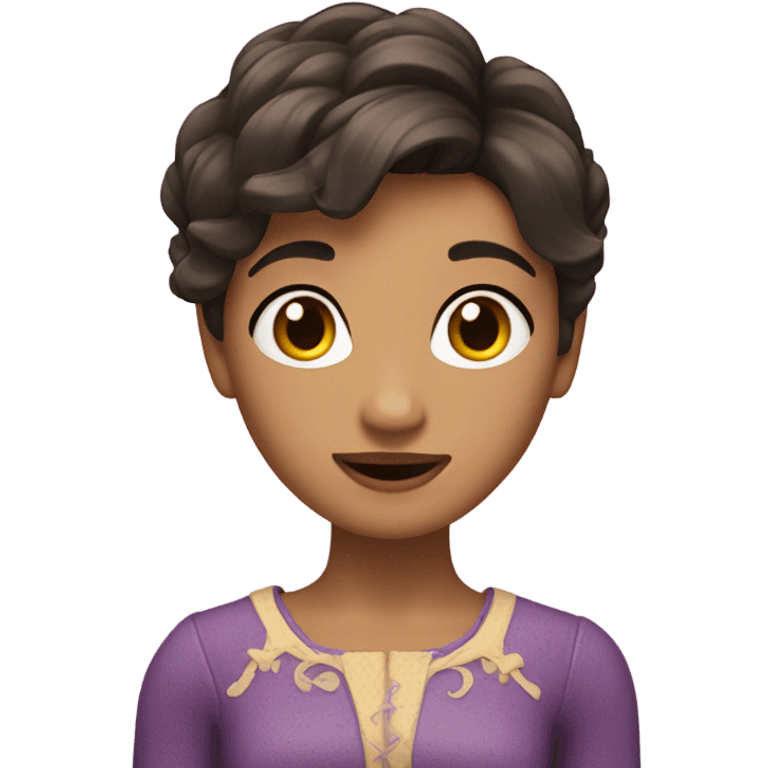 brunette pixie cut rapunzel  emoji