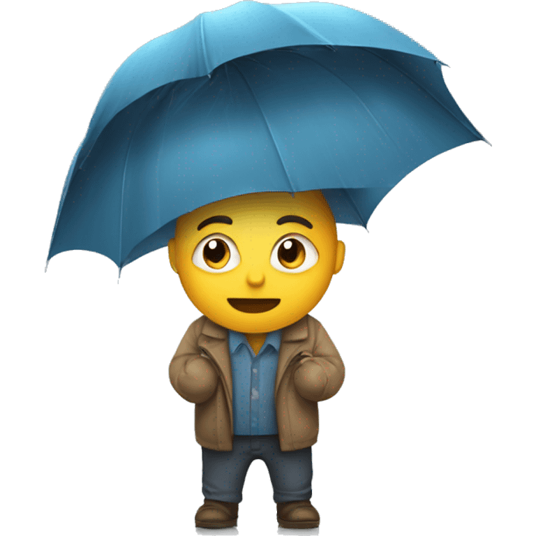 un hommes sous la pluie  emoji