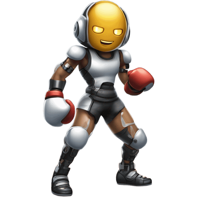 Cyborg boxing match emoji