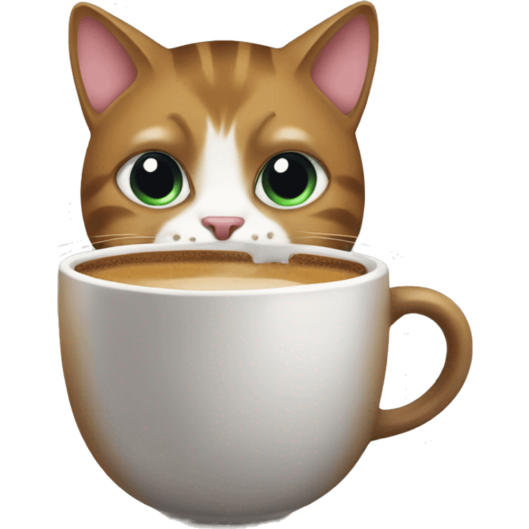 Cat drinking Coffee emoji