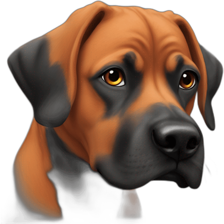 Staffordshire terror orange with black nose emoji