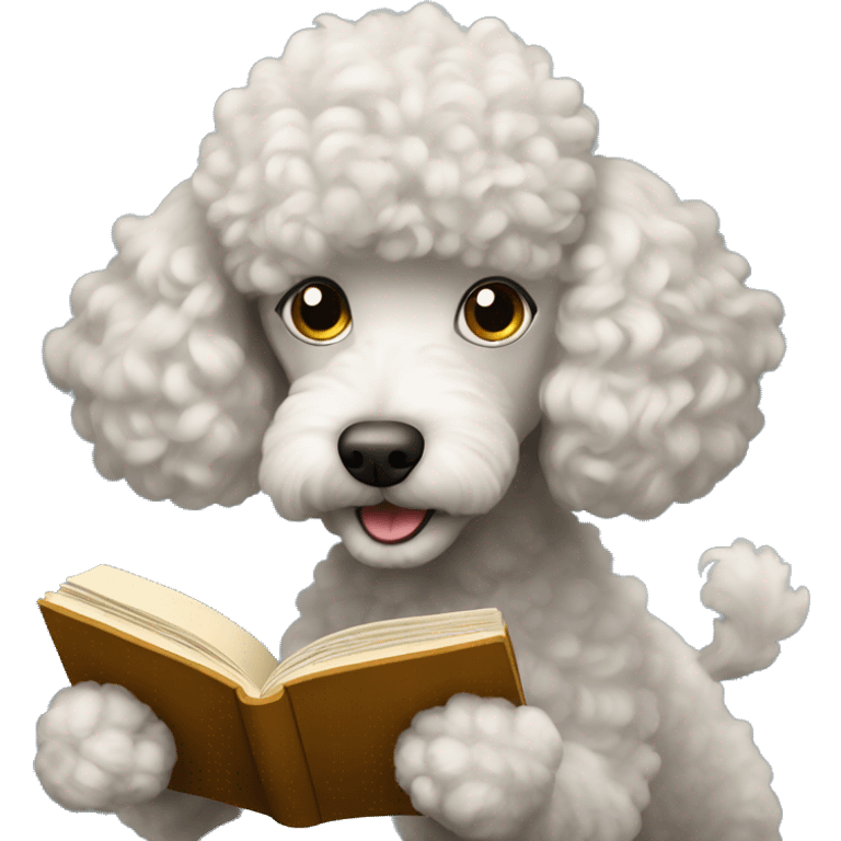 Poodle reading a book emoji