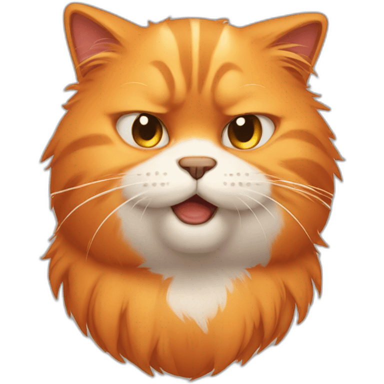 annoyed fluffy orange cat emoji