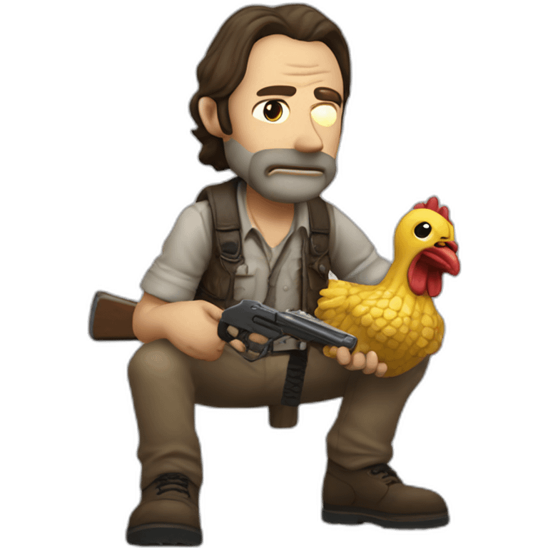 The walking dead (rick grimes) eat chiken emoji