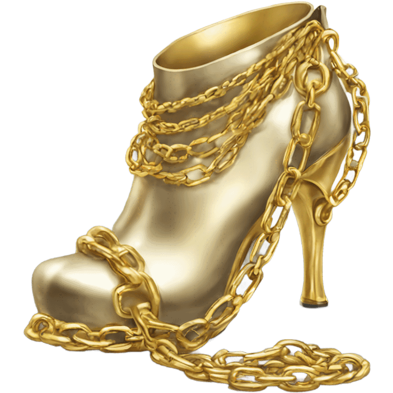 a heel w gold chains emoji