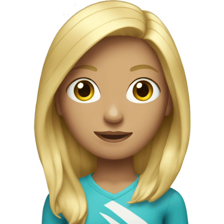 Surfing girl with blonde hair emoji