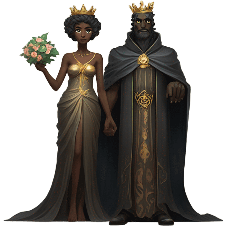 Hades and his queen in the underworld emoji