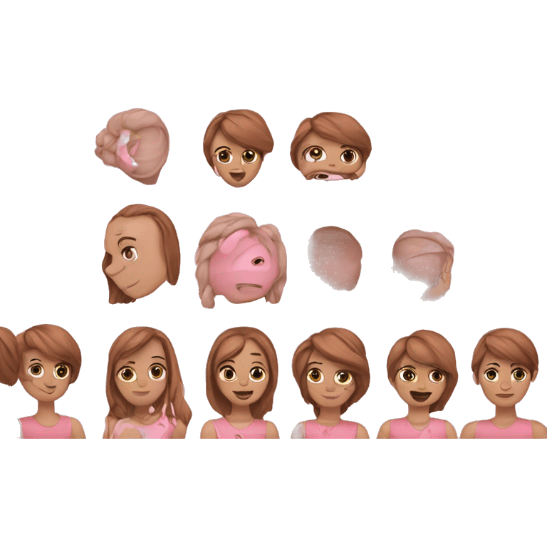 Moño pra el pelo color rosa emoji