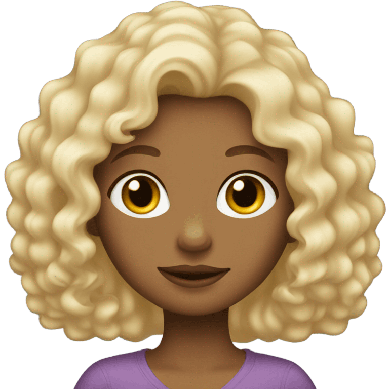 Tan girl with curly light blonde hair emoji