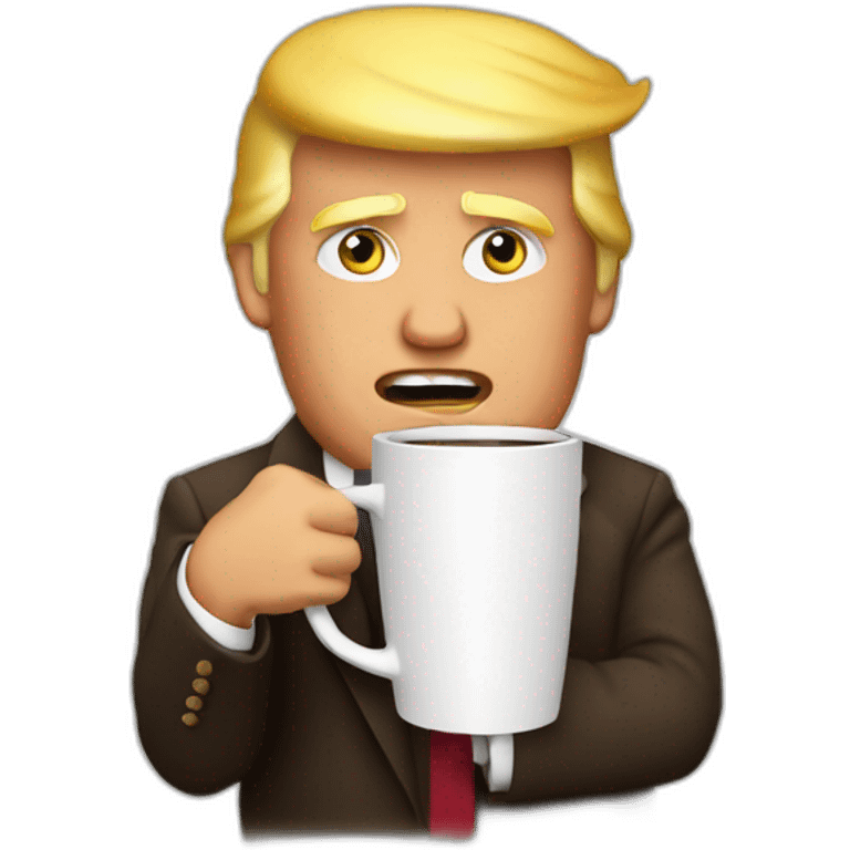 trump hold a coffee emoji