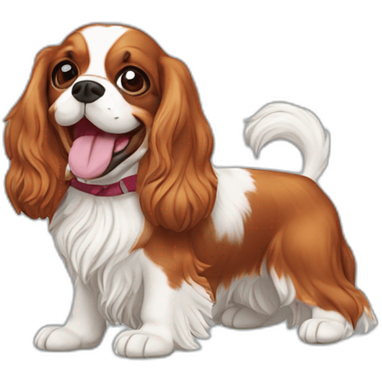 Happy cavalier King Charles spaniel emoji