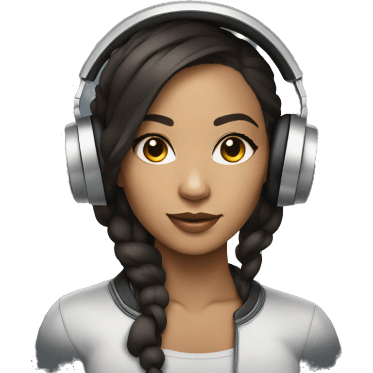 Female dj lightskin with turntables  emoji