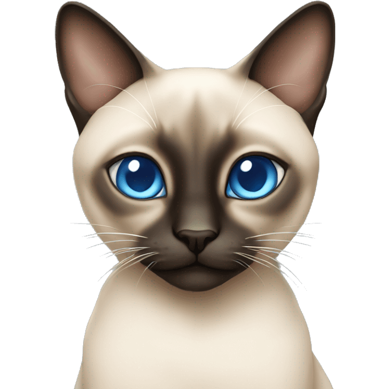 Siamese cat with blue eyes sitting emoji