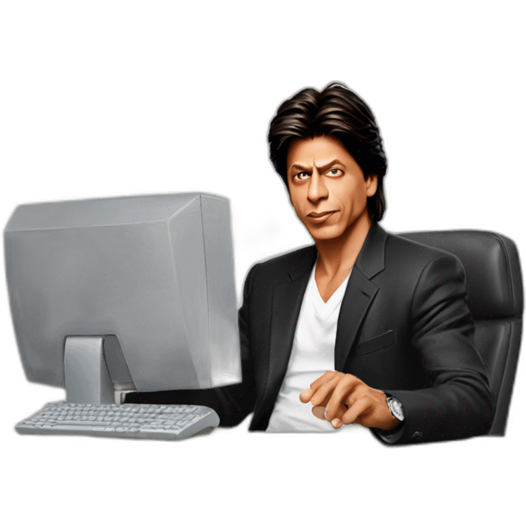 shah rukh khan with computer emoji