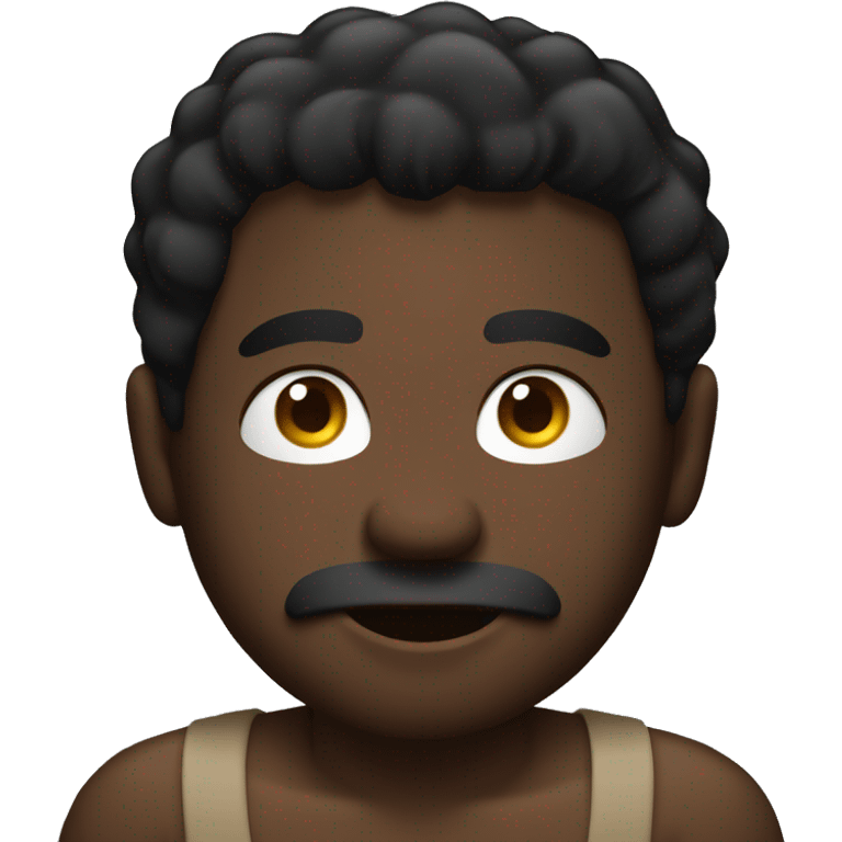 Big black man sitting down shirtless emoji