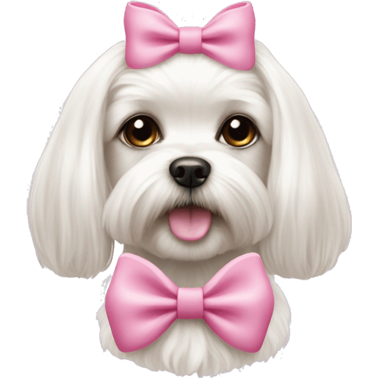 Maltese dog with a pink bow girl emoji