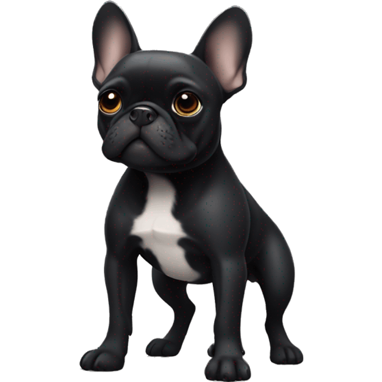 black frenchie dog with joint emoji