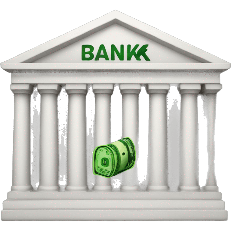 bank with money emoji