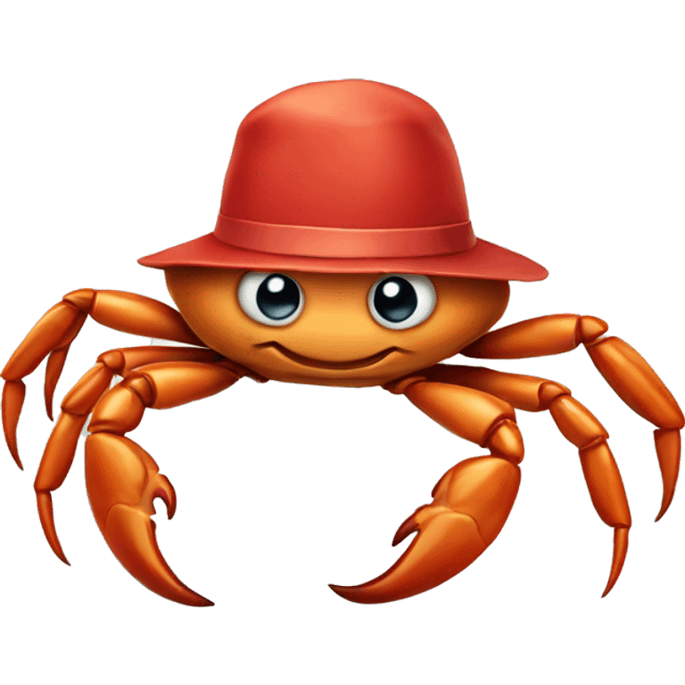 Crab with hat emoji