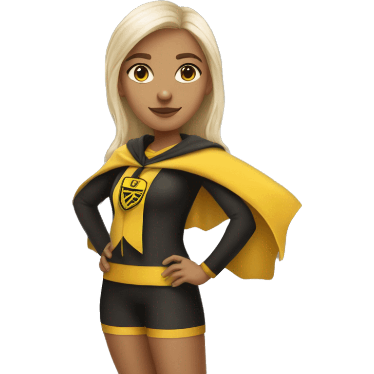 white tan girl wearing hufflepuff quidditch uniform emoji