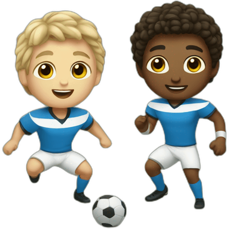 Jale and finn playing football emoji