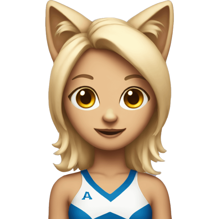 girl cat dressed as a cheerleader emoji