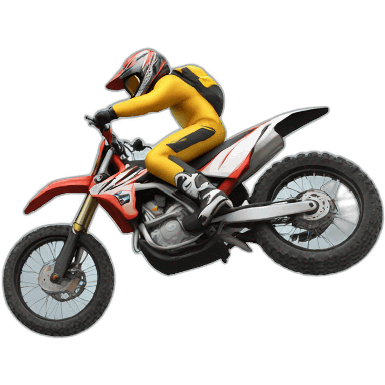 Motocross biker jumping over a bump emoji