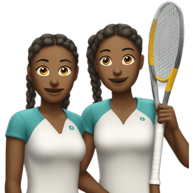 two women play tennis emoji