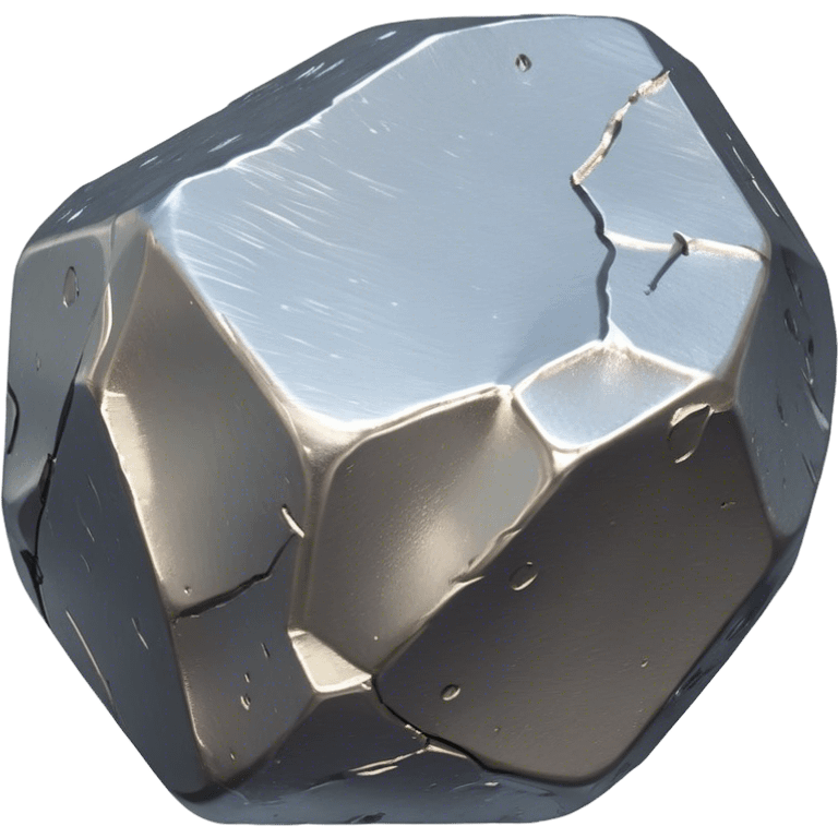 Cinematic Realistic Nickel Ore, Bright and shiny, with a rough, metallic surface reflecting light in soft, gleaming waves. The metal has a subtle luster and is both sturdy and raw in its form. Soft glowing outline, capturing the essence of durability and modern elegance in raw nickel ore. emoji