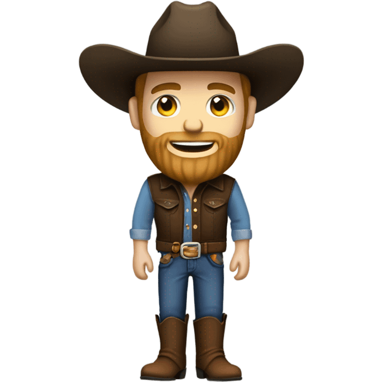 caucasian Cowboy with a beard emoji